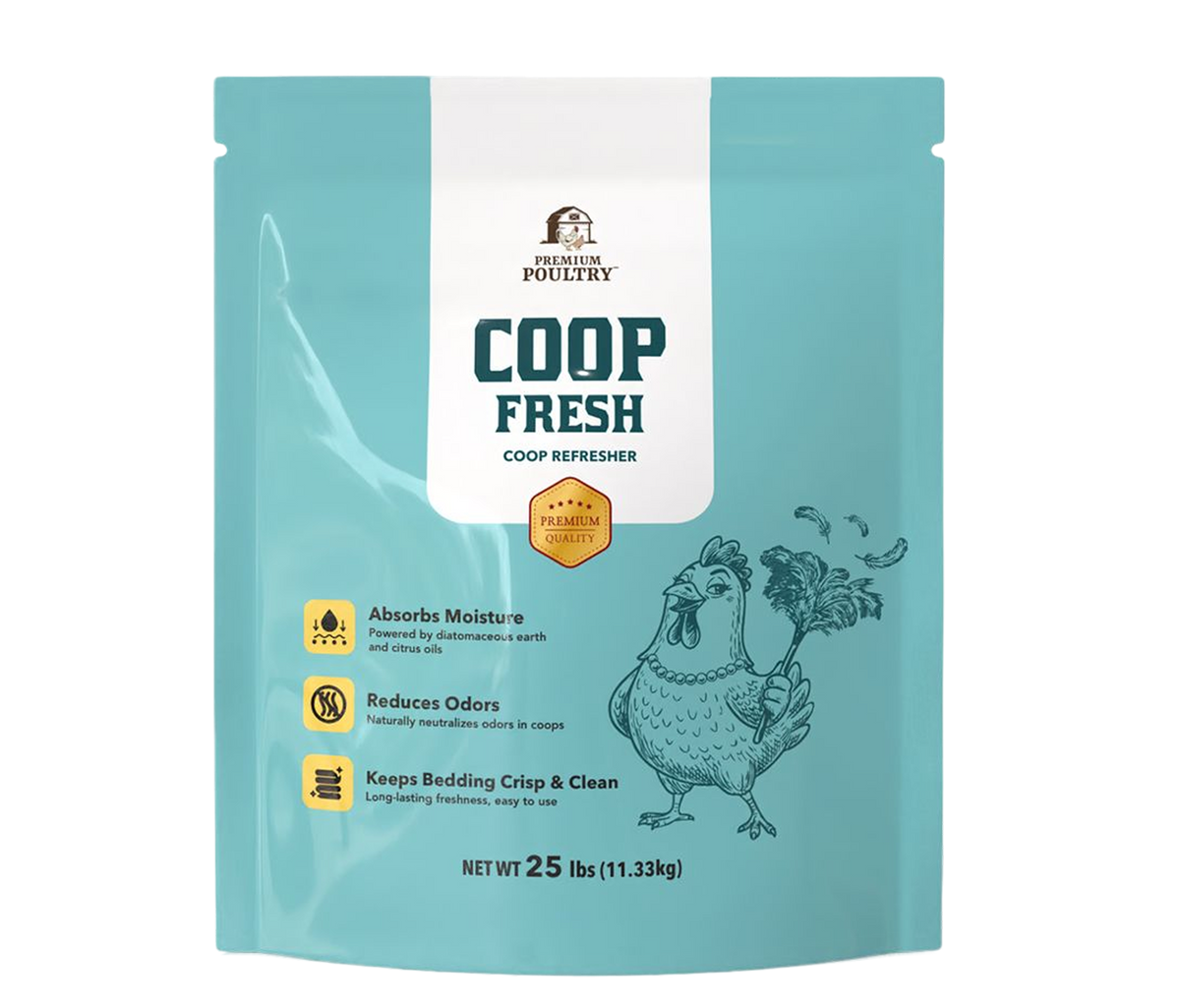Coop Fresh chicken coop deodorizer and moisture absorber for cleaner, fresher bedding