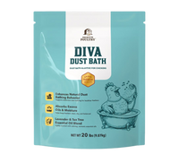 Chicken dust bath additive with lavender and tea tree oils for cleaner, healthier feathers