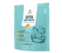 Chicken dust bath additive with lavender and tea tree oils for cleaner, healthier feathers