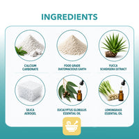 List of ingredients with corresponding images and names on a gradient background