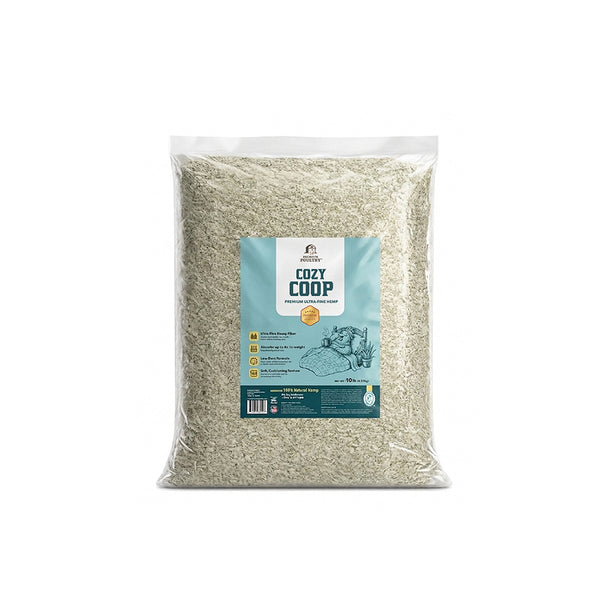 Bag of Cozy Coop Hemp Bedding product with a clear front on a white background